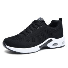 (1722 dense mesh black, 38) New Men Women Tight Mesh Flyknit Sneakers All Match Comfort Casual Sports Walking Shoes