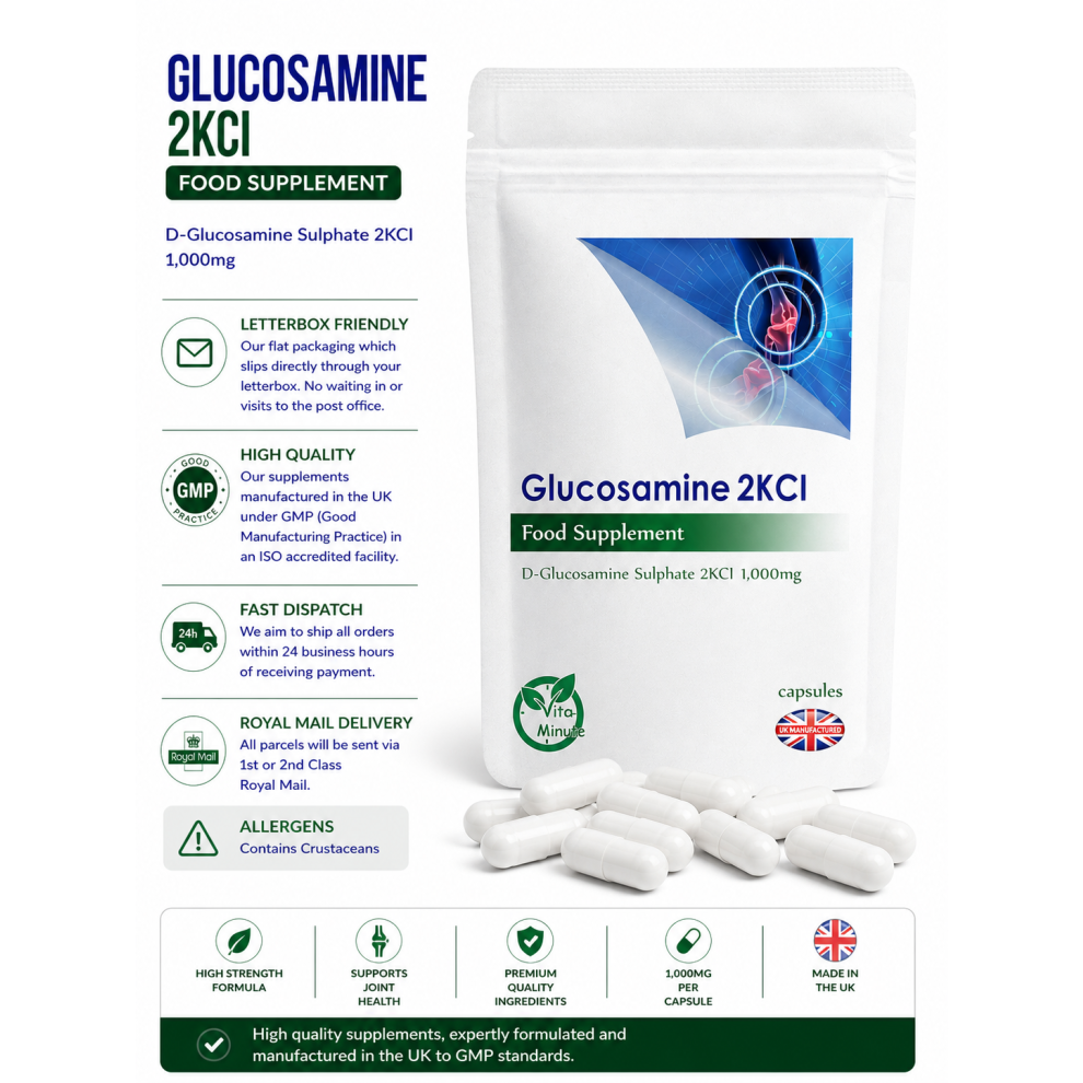 Vitaminute Glucosamine Sulphate 2Kcl 1000Mg - 60 Capsules, Uk