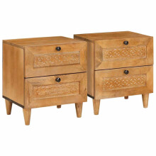 vidaXL Bedside Cabinet 2 pcs Light Brown 40 x 33 x 46 cm