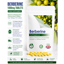 Berberine 1000mg Extract - 180 Tablets - Cholesterol, Blood Sugar, UK