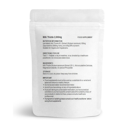 Strong Milk Thistle 2000mg Extract | 100 Tablets, Gall Bladder UK (V) 2