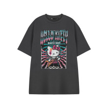 (XX-Large) Hello Kitty Short Sleeved T-Shirt (Womens Grey)