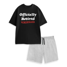 (X-Large) Show Me The Merch Short Sleeve Short Leg Pyjama Set (Mens Black)