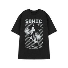 (X-Large) Sonic the Hedgehog Short Sleeved T-Shirt (Mens Black)