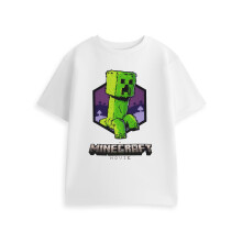 (5-6 Years) Minecraft Short Sleeved T-Shirt (Boys White)