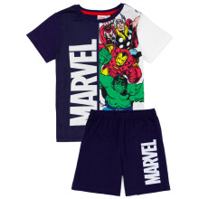 (7-8 Years) Marvel Avengers Short Sleeve Short Leg Pyjama Set (Boys Blue)