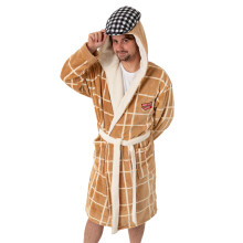 (Medium) Only Fools And Horses Hooded Bathrobe (Mens Beige)