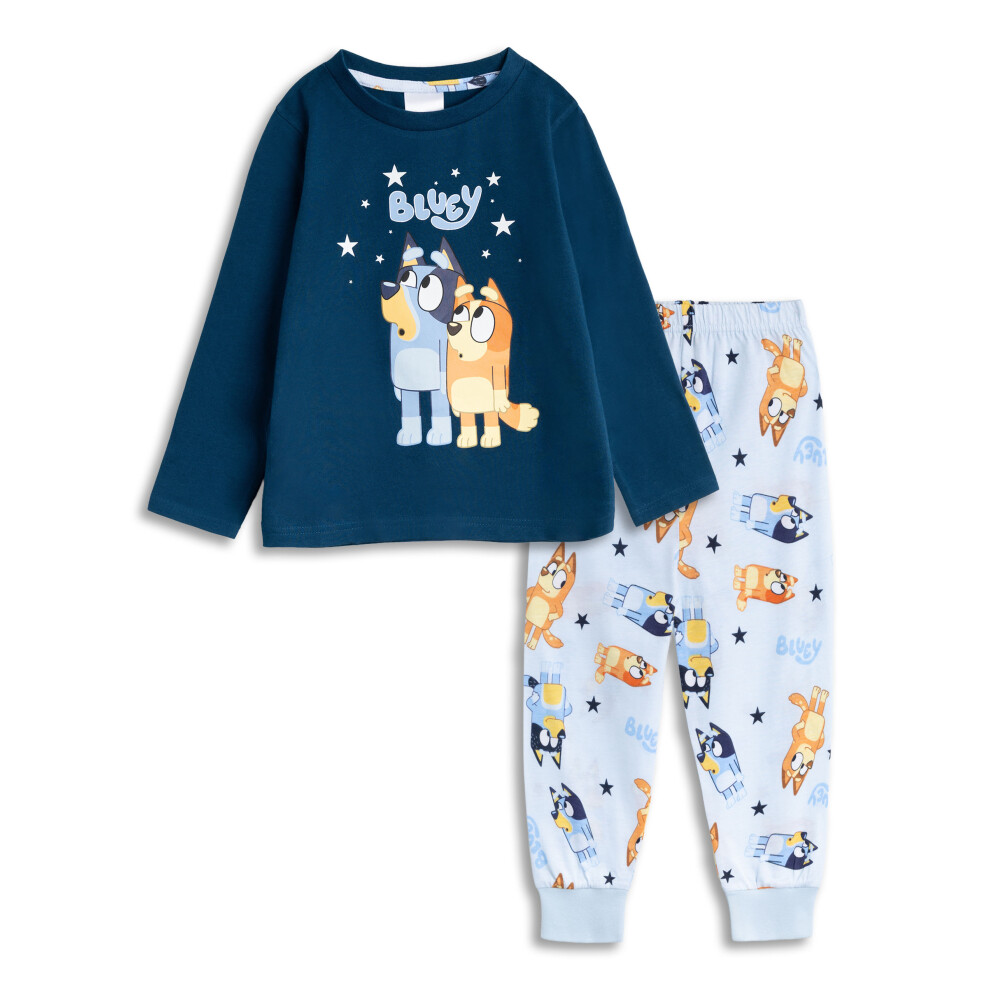 Bluey (18-24 Months) Long Sleeve Long Leg Pyjama Set (Unisex Kids Blue)