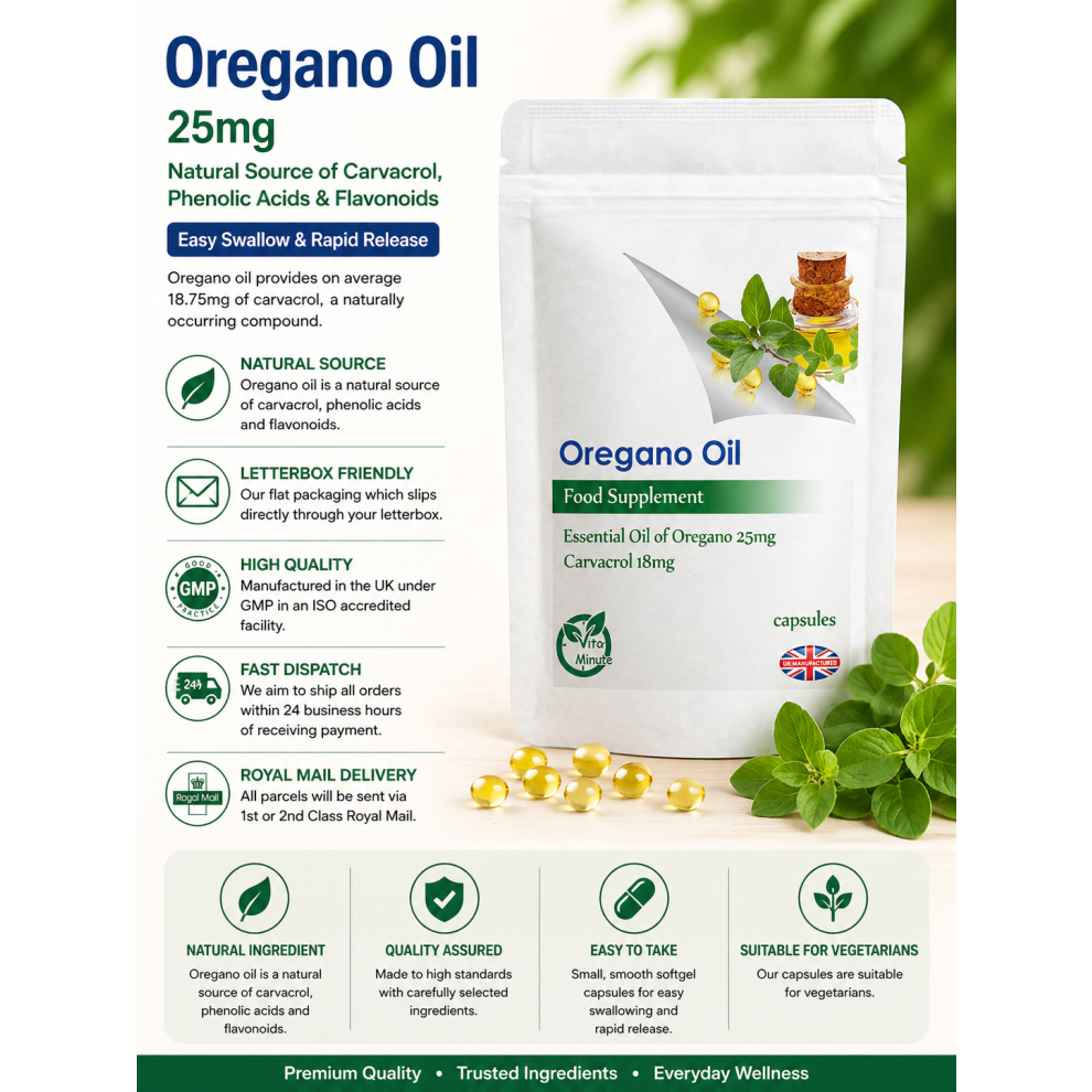Vitaminute Oregano Oil 25Mg (30 Capsules) Ancient Antibiotic