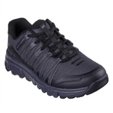 (4.5 UK, Charcoal/Black) Skechers Womens/Ladies Hotmelt Lace Up Trainers