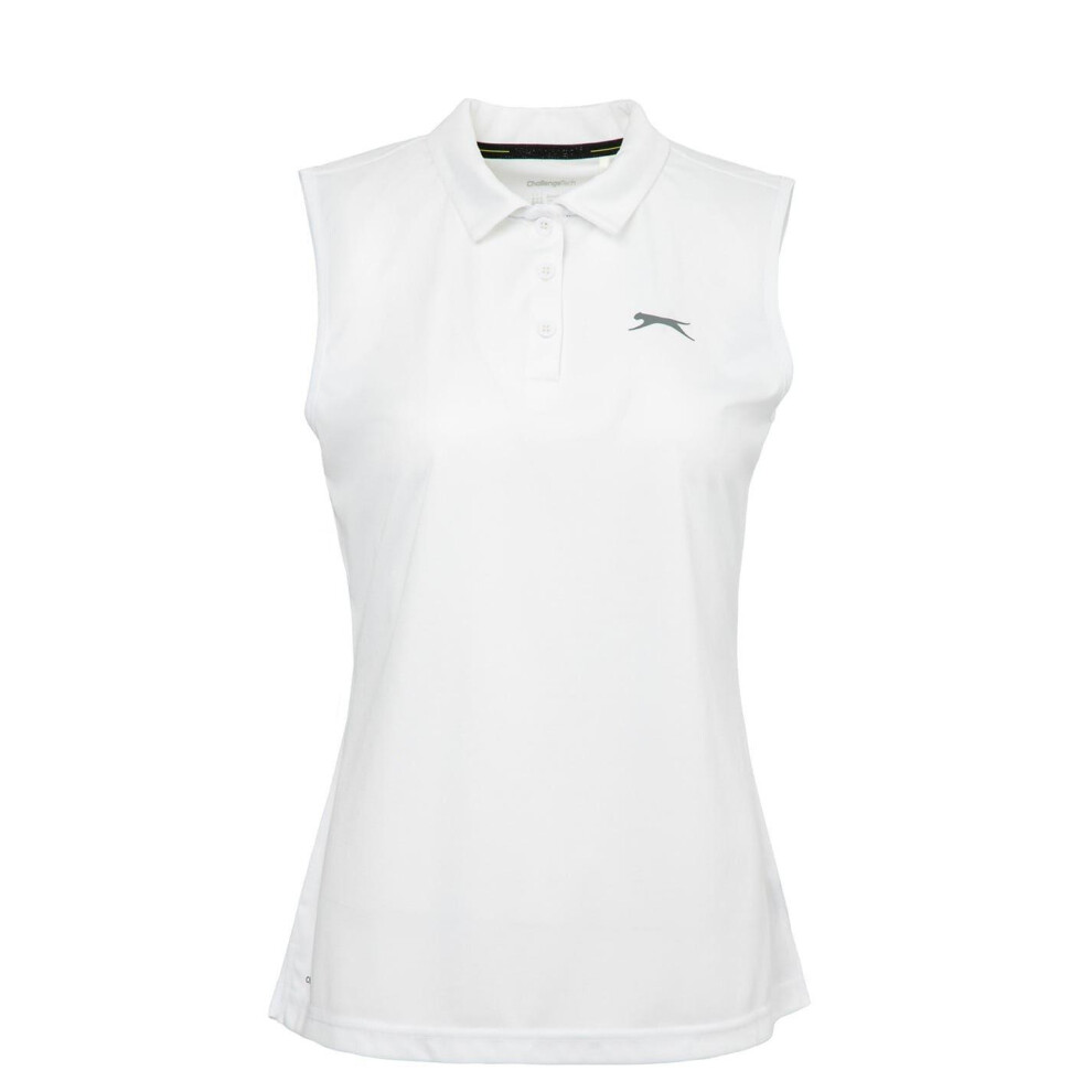 Slazenger (12 Uk, White) Womens/Ladies Sleeveless Polo Shirt