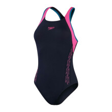 (6 UK, Navy/Pink) Speedo Womens/Ladies Abstract One Piece Swimsuit