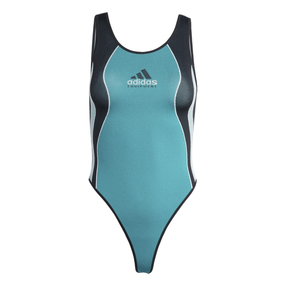 Adidas (14 Uk, Green) Womens/Ladies Equipment Logo Colour Block Bodysuit