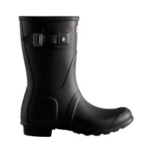 (6 UK, Black) Hunter Womens/Ladies Original Logo Short Wellington Boots