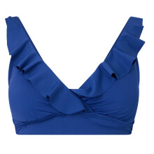 (8 UK, Sapphire) Ralph Lauren Womens/Ladies Ruffled V Neck Bikini Top