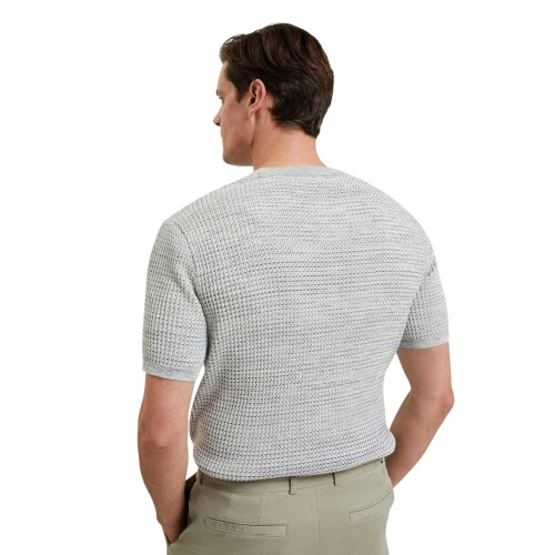 Ted Baker (XL, White/Blue) Ted Baker Mens Textured Regular T-Shirt 1