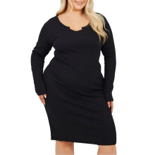 (18 UK, Black) Brave Soul Womens/Ladies Notch Neck Midi Dress