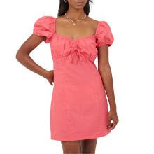 (8 UK, Pink) Brave Soul Womens/Ladies Square Neck Puff Sleeve Mini Dress