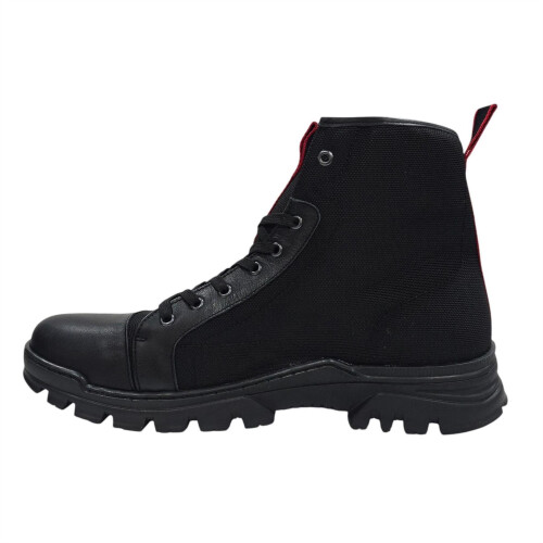 (11 UK, Black) Firetrap Mens Lucas Leather Combat Boots 2