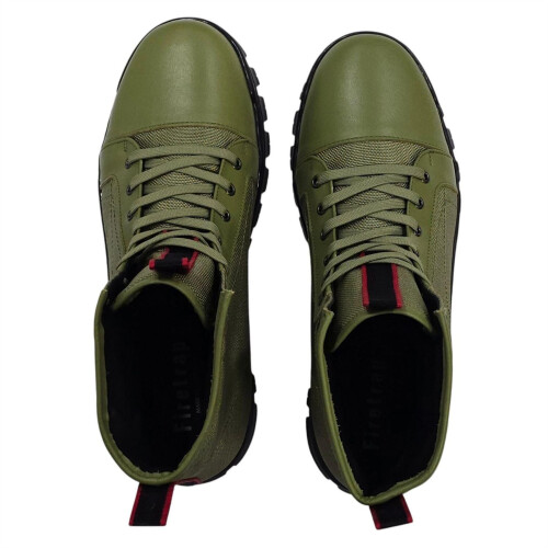 (11 UK, Light Green) Firetrap Mens Lucas Leather Combat Boots 1