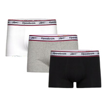 (M, Black/White/Grey) Reebok Mens Boxer Shorts (Pack of 3)