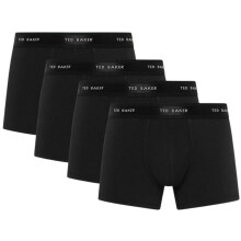 (S, Black) Ted Baker Mens Plain Boxer Shorts (Pack of 4)