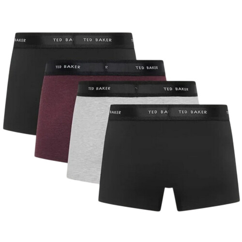 Ted Baker (L, Black/Multicoloured) Ted Baker Mens Plain Boxer Shorts (Pack of 4) 1
