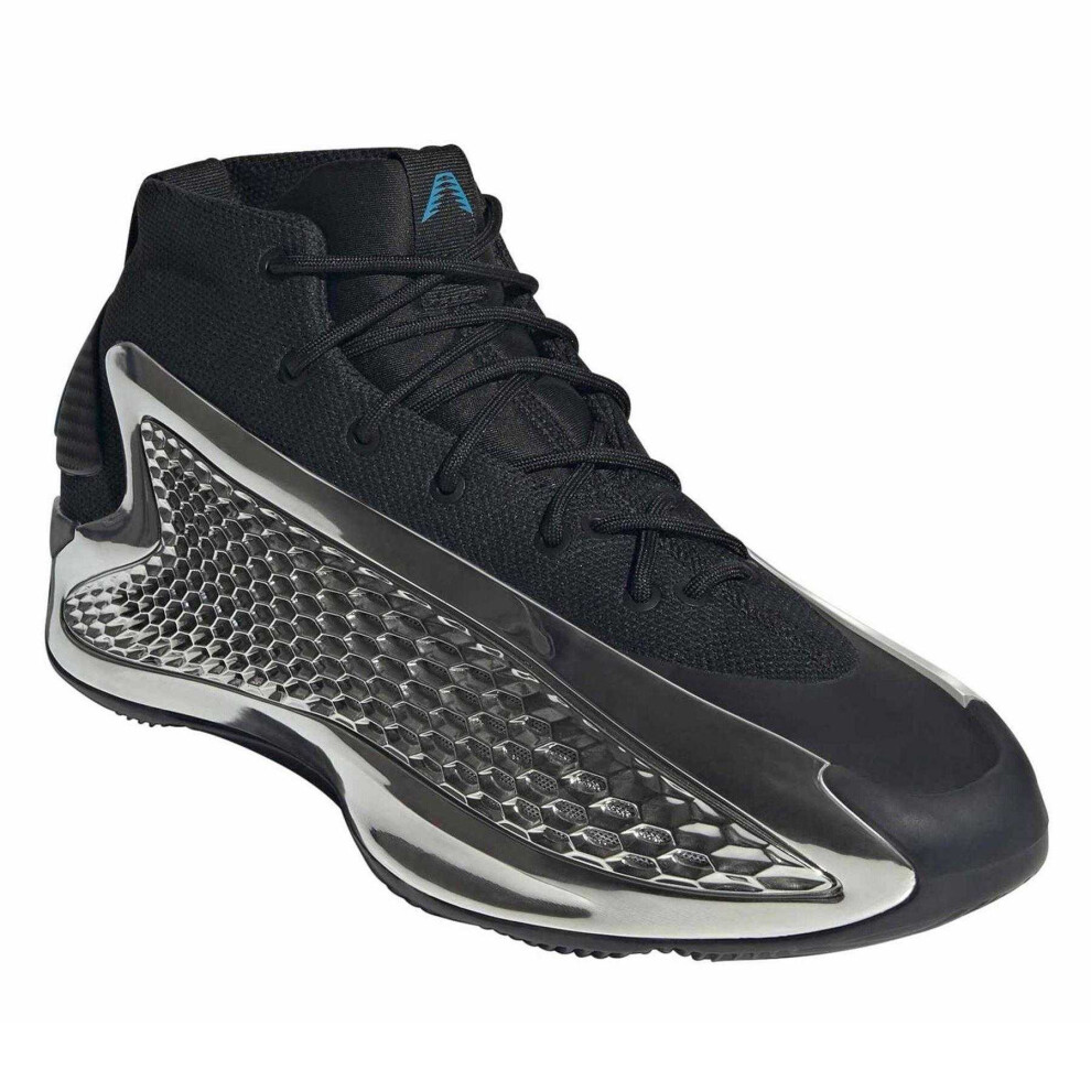 Adidas (10 Uk, Core Black) Mens Anthony Edwards Metallic Accents Lace Up Basketball Shoes