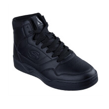 (7.5 UK, Black) Skechers Mens Overlay High Top Trainers