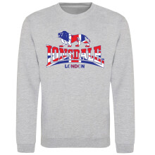 (M, Grey) Lonsdale Mens Union Jack Logo Sweatshirt