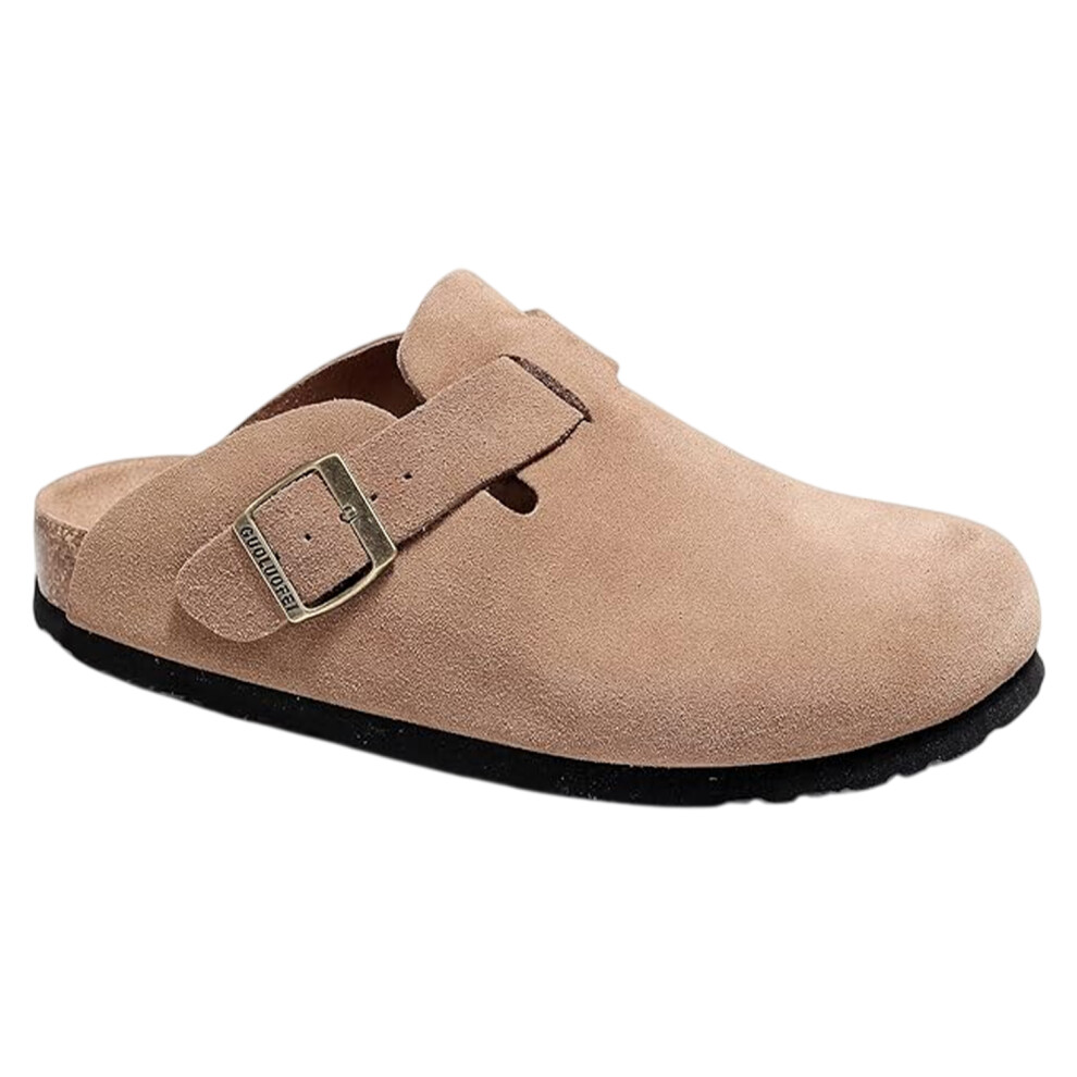 Skechers (9 Uk, Dark Taupe) Mens Suede Flat Mule Slippers