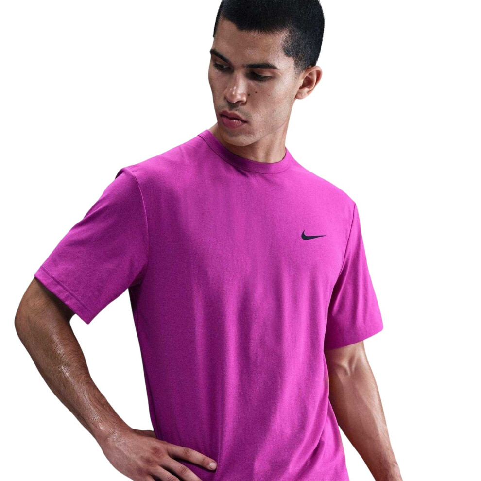 Nike (S, Vivid Viola Purple) Mens Hyverse Swoosh Short-Sleeved T-Shirt