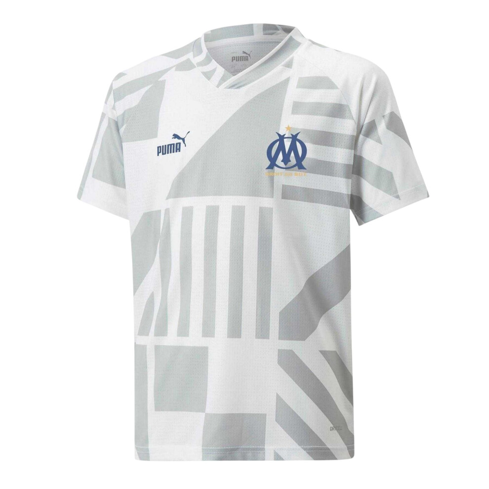 Puma (11-12 Years, White) Childrens/Kids Olympique De Marseille Short-Sleeved Training Jersey