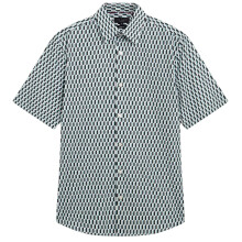 (XL, Turquoise) Ted Baker Mens Geometric Regular Shirt