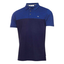 (M, Cobalt Blue/Navy) Calvin Klein Mens Colour Block Golf Polo Shirt