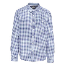 (S, Blue Check) Trespass Mens Checkerboard Button-Down Shirt