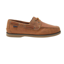 (9 UK, Tan) Chatham Mens Leather Stitch Detail Boat Shoes