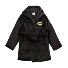 (13 Years, Black/Yellow) Batman Childrens/Kids Logo Sherpa Fleece Dressing Gown