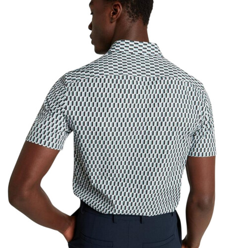 Ted Baker (XL, Turquoise) Ted Baker Mens Geometric Regular Shirt 1