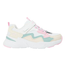 (11 UK Child, White/Pink) Skechers Girls Colour Block Mesh Trainers