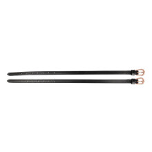 (One Size, Black/Rose Gold) Hy Leather Diamante Spur Straps (Pack of 2)