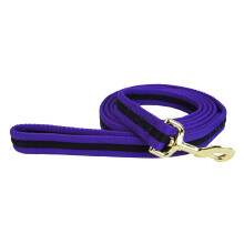 (One Size, Purple/Black) Hy Soft Webbing Lead Rein Without Chain