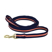 (One Size, Navy/Orange) Hy Soft Webbing Lead Rein Without Chain