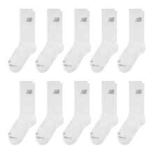 (4 UK-6.5 UK, White) New Balance Unisex Adult Logo Cushioned Crew Socks (Pack of 10)