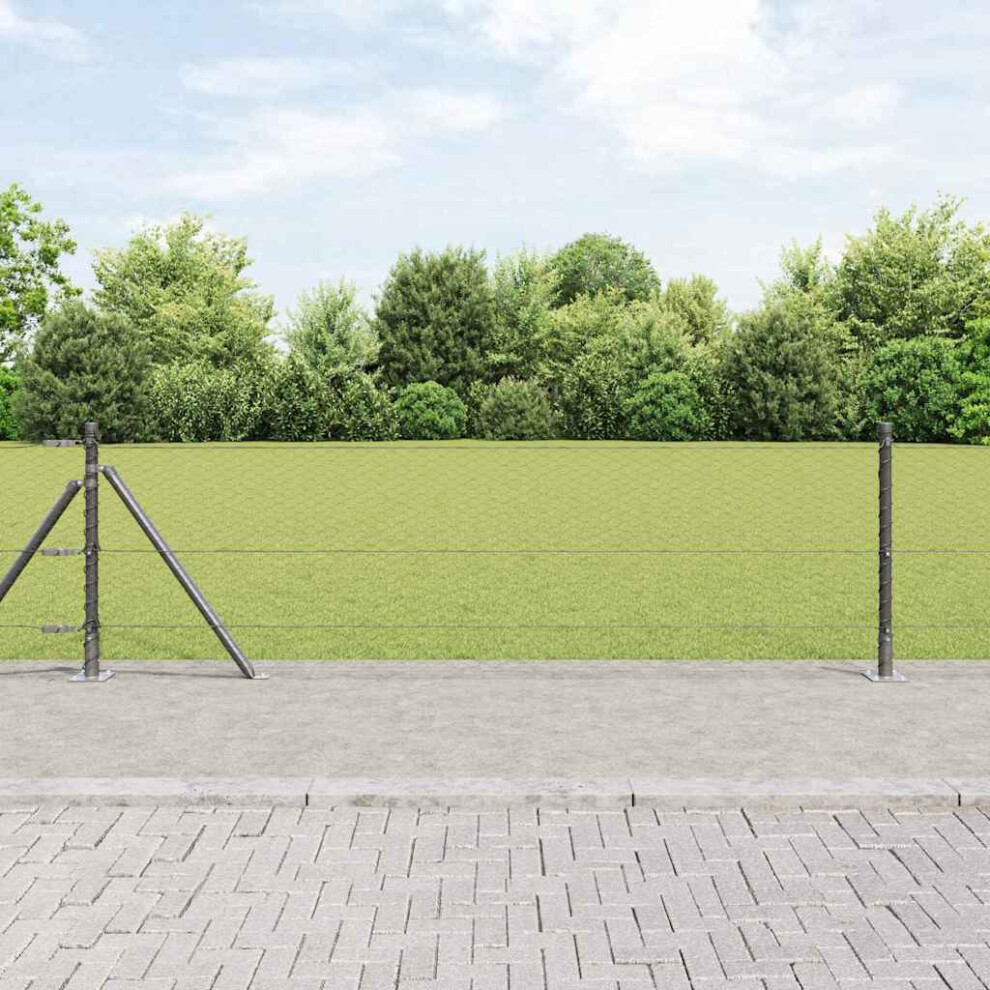Vidaxl Welded Wire Fence With Concrete Base 25 X 0.4 M (W X H)