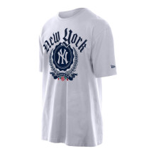 (M, White) New Era Mens MLB Throwback New York Yankees Oversized T-Shirt