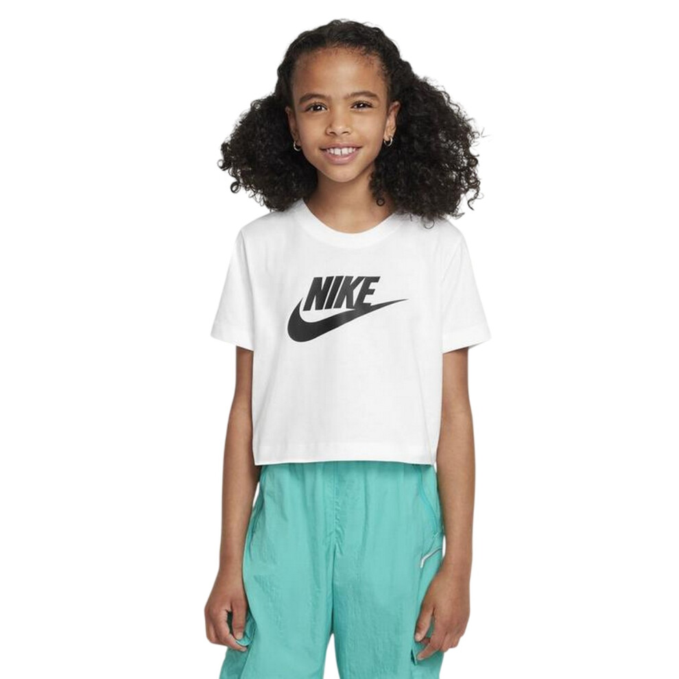 Nike (13 Years, White/Black) Childrens/Kids Futura Swoosh Boxy T-Shirt