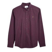 (S, Red) Farah Mens Regular Button-Down Shirt