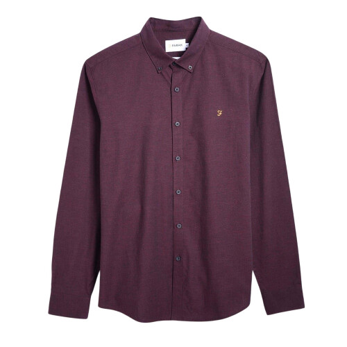 Farah (S, Red) Farah Mens Regular Button-Down Shirt