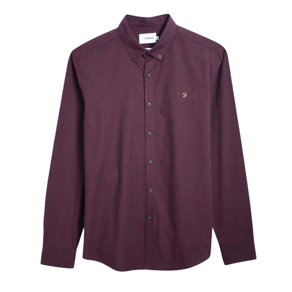 Farah (S, Red) Mens Regular Button-Down Shirt